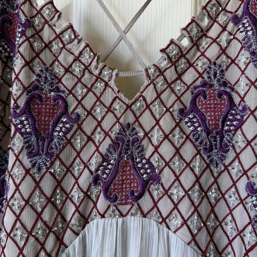 Free People Beaded Maxi Dress in Light Blue and Purple - Picture 7 of 15